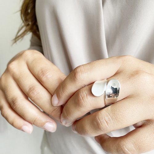 03 Silver WrapMatte & Shinny Sized Ring